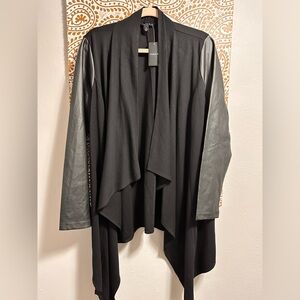 Torrid Women's Black Draped Faux Leather Jacket